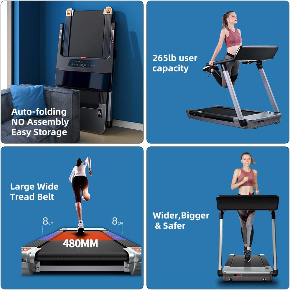RHYTHM FUN Shock Absorbing Treadmill and Ab Roller with Knee Pad
